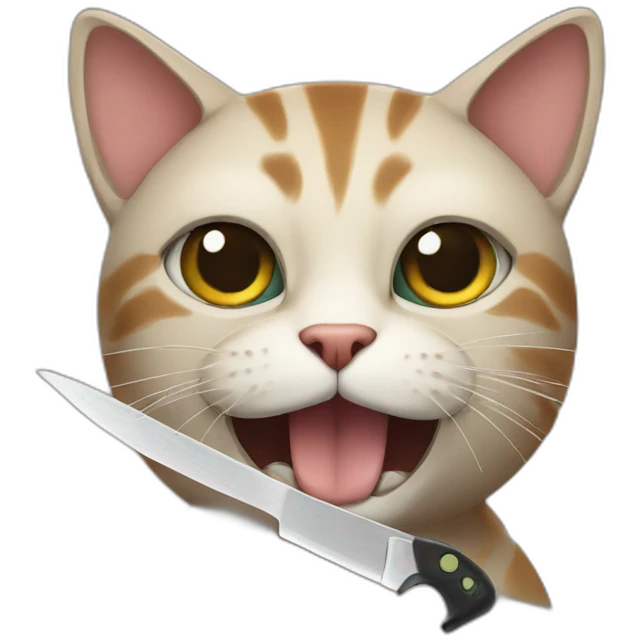 cat with a knife emoji
