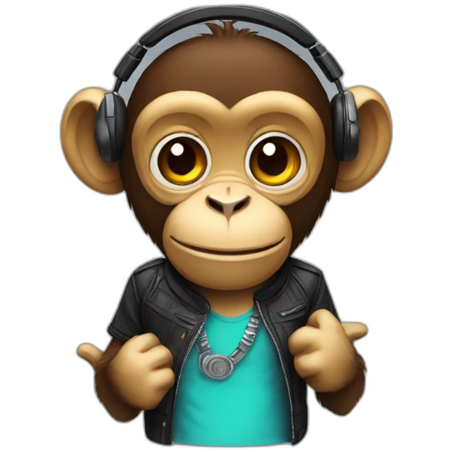 Dj monkey emoji