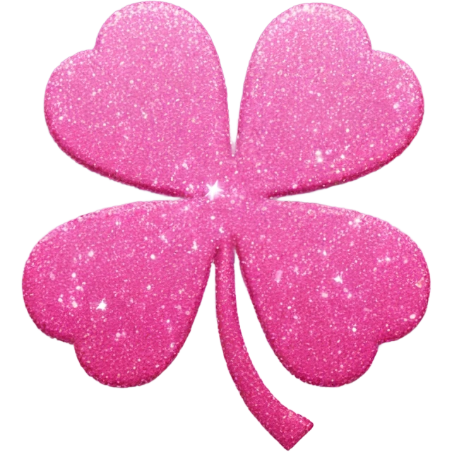 Pink Sparkly 4-leaves clover with L.C written emoji