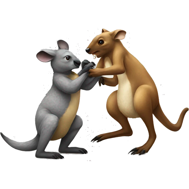 Kangaroo fighting a koala emoji