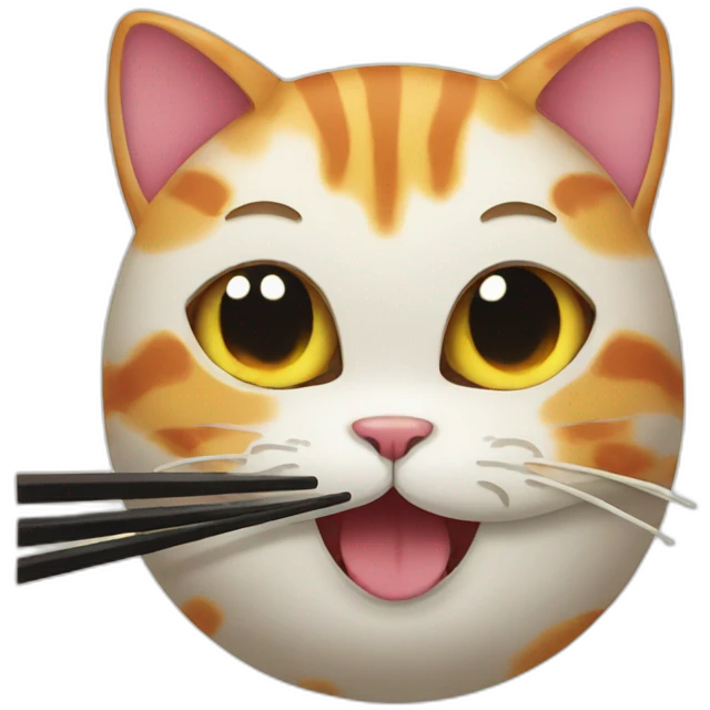 cat eats sushi emoji
