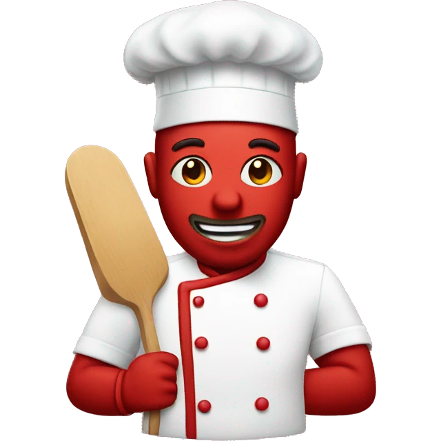 red  chef candy whit face emoji