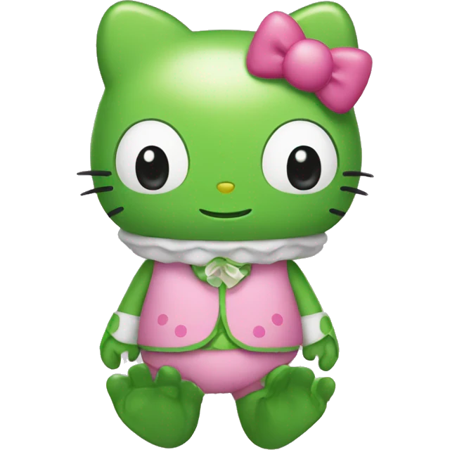 hello kitty in frog costume emoji