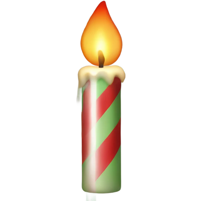 Candle with red and green stripes going around it emoji