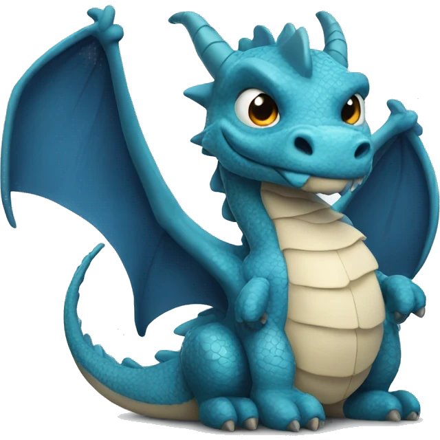 dragon azul hola emoji