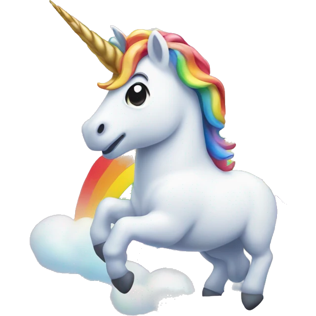 Unicorn with rainbow behind it  emoji