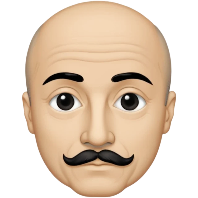 a hand drawn black outline portrait of philosopher Montaigne with similar-sized eyes based a famous portrait of him emoji
