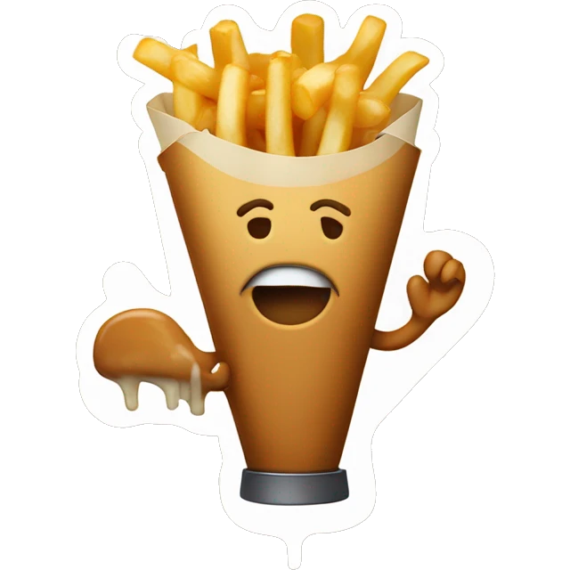 Poutine qui mange des frites emoji