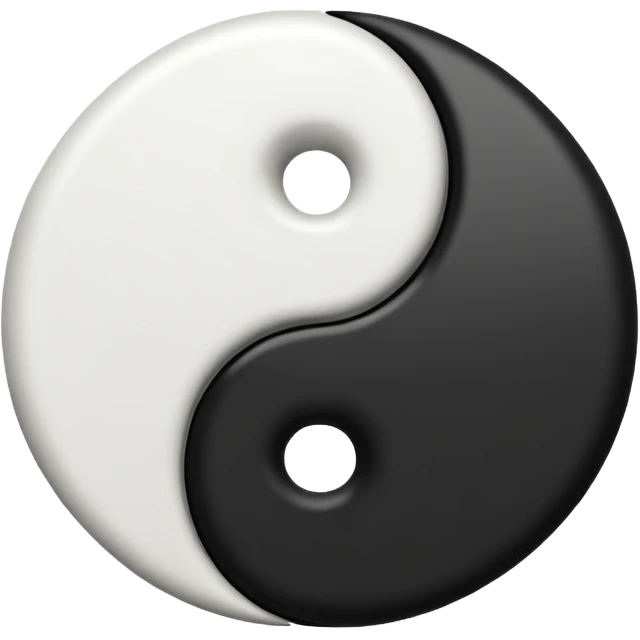 Genera el Jin yang en blanco y negro emoji