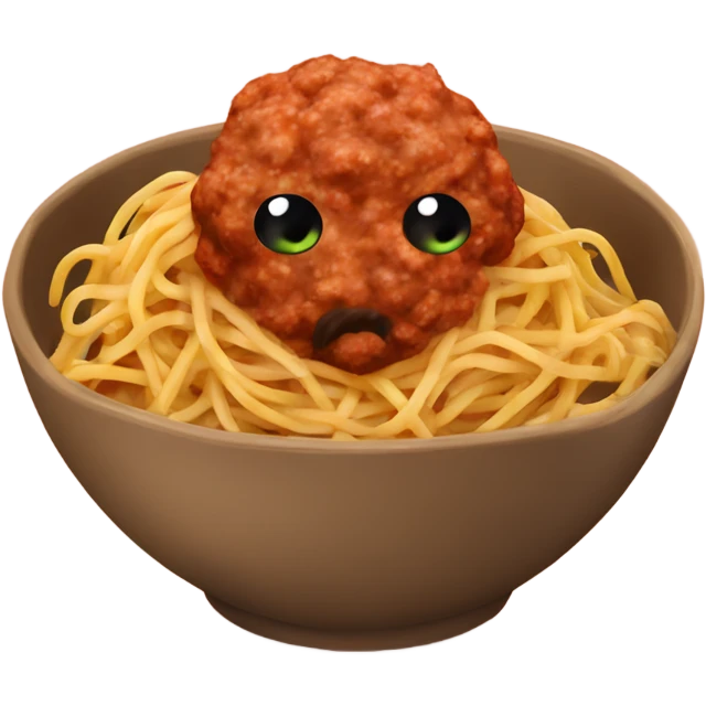 spaghetti with meatballs in a bowl emoji