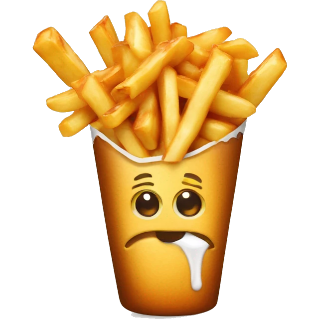 Poutine qui mange une poutine emoji