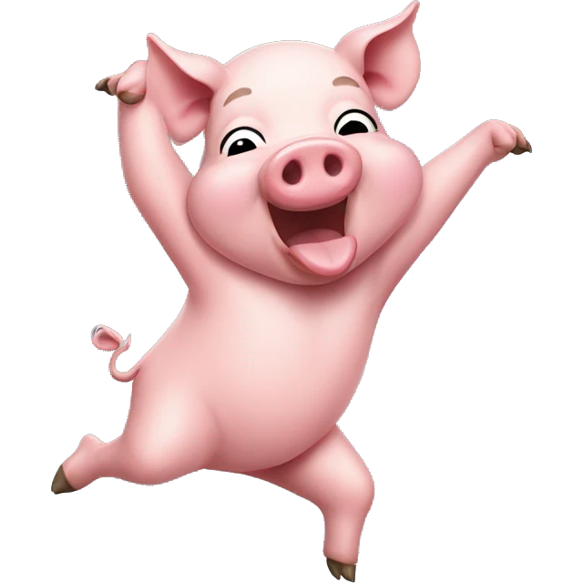 Happy pig dabbing emoji