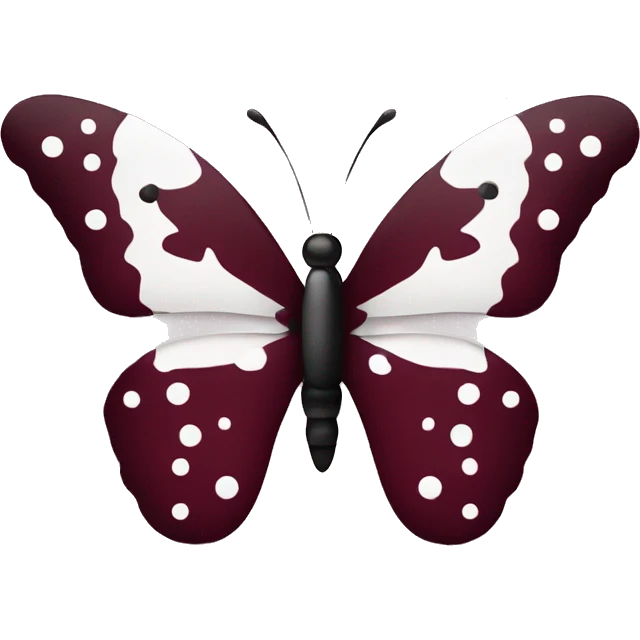 A beautiful butterfly in wine red with white and black dots emoji