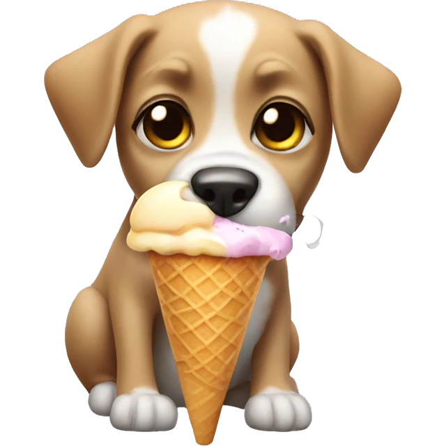 Dog with ice cream  emoji