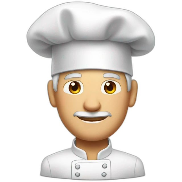 Tim cook in a chef cap emoji
