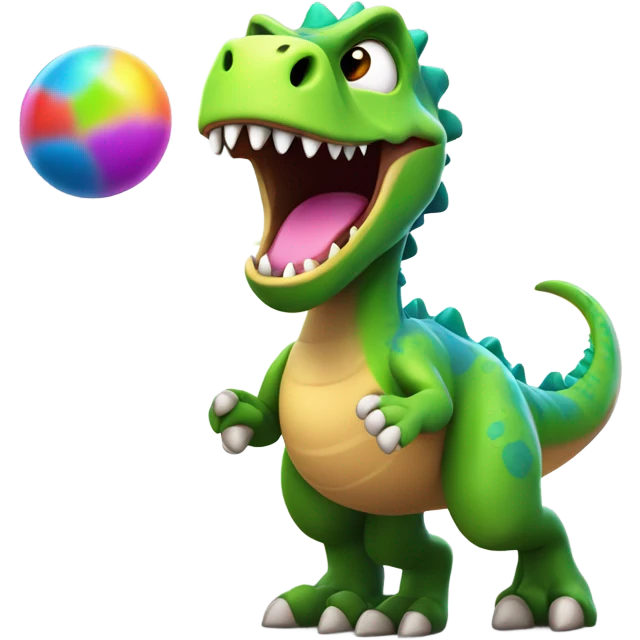 Dinosaur Throwing a ball￼ emoji