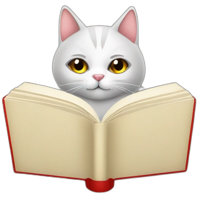 gato filosofico leyendo un libro emoji