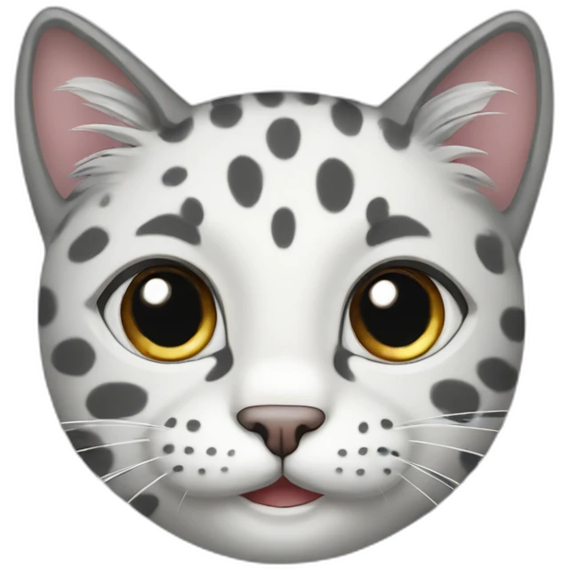 smile-white and gray spotted-cat emoji