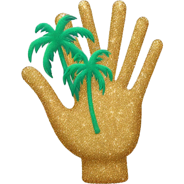 glitter palm on it emoji