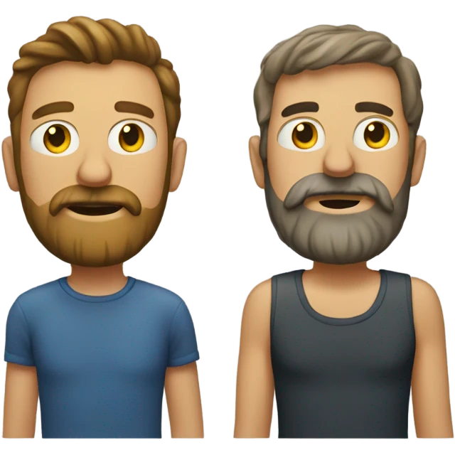2 drunk friends with short beards emoji