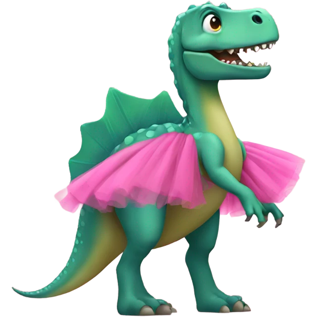 Dino with a tutu emoji