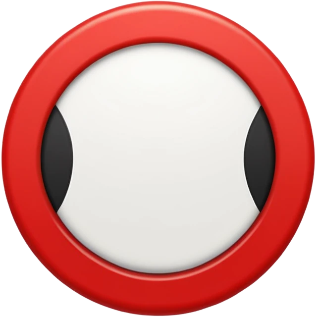 A black circle surrounded by a white circle surrounded by a red circle there should only be 3 rings emoji