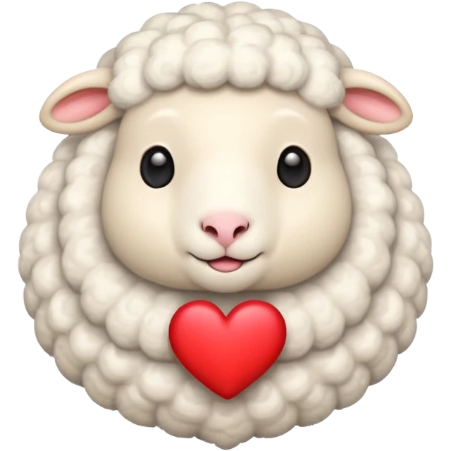 a cute sheep with a heart emoji