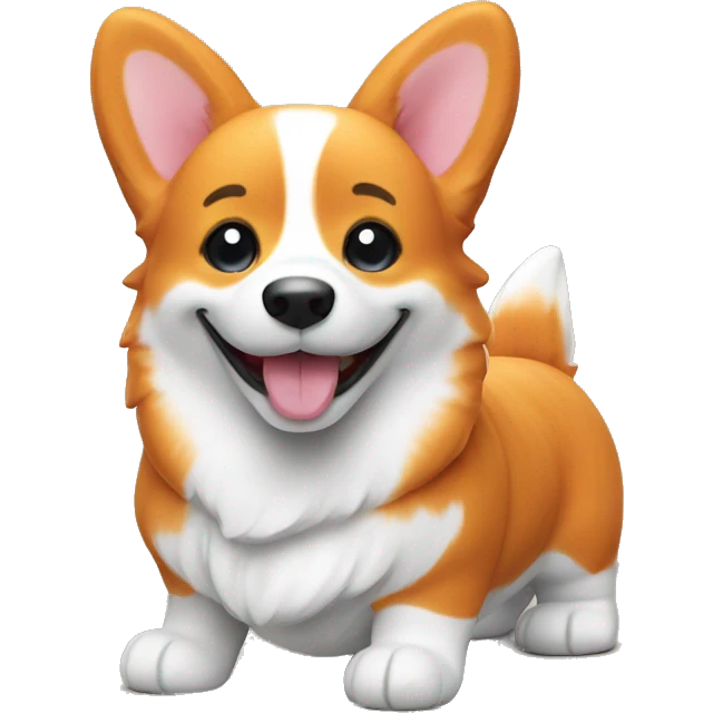 smiling orange corgi soft toy emoji