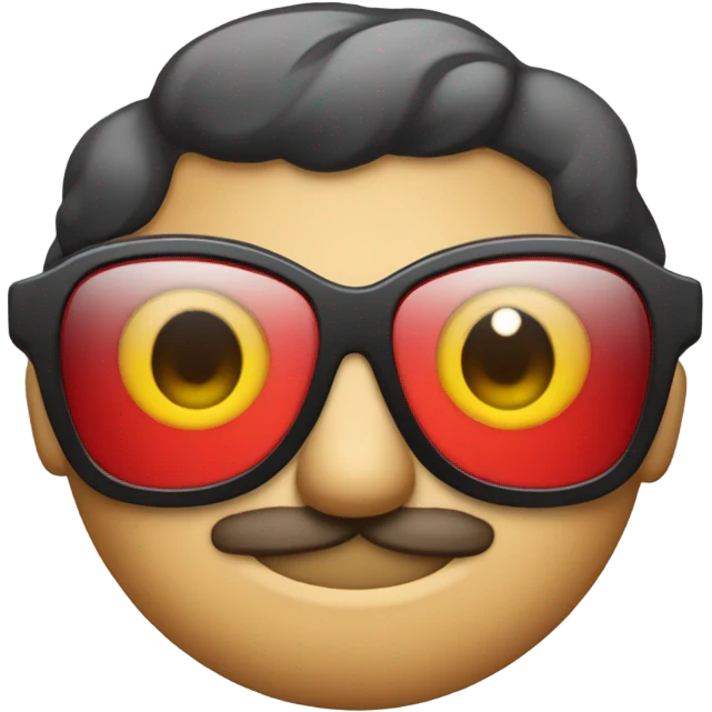 Rana con gafas y labios rojos emoji