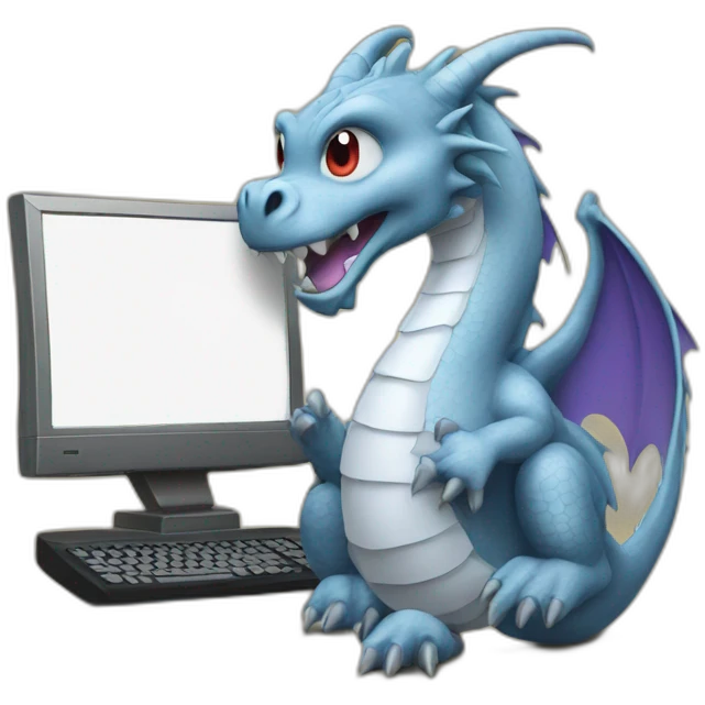 dragon and computer emoji