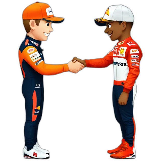 Max Verstappen and Lewis hamilton shaking hands emoji