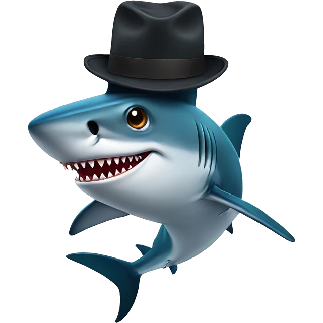Shark with a hat  emoji