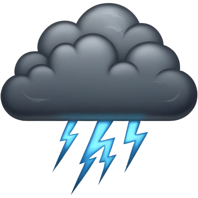 dark stormy cloud with lightning emoji