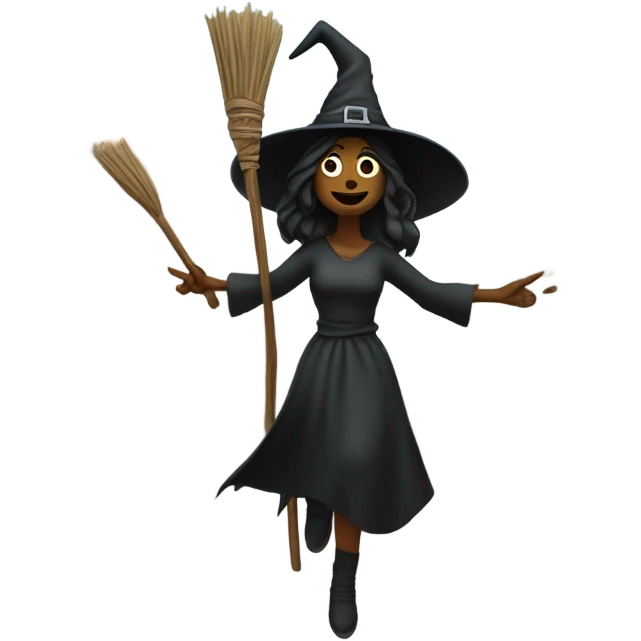 Witch floating down the street like just hovering straight on  emoji