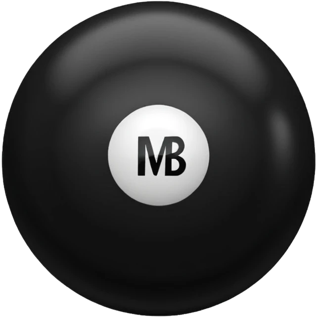 Black pull Ball with MB written on it emoji
