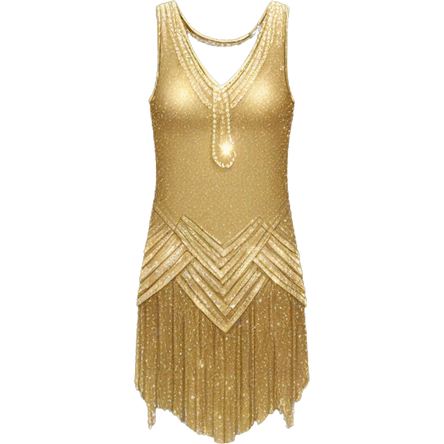 A gold sparkly flapper style dress emoji