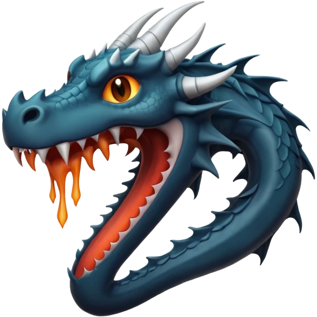 iOS style emoji, minimal dragon fang, dark fantasy object emoji