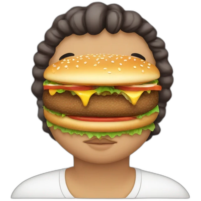 600lb they/them eating a hamburger emoji