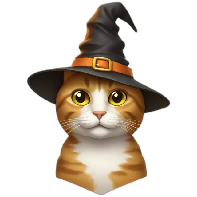 cat with a witch hat emoji