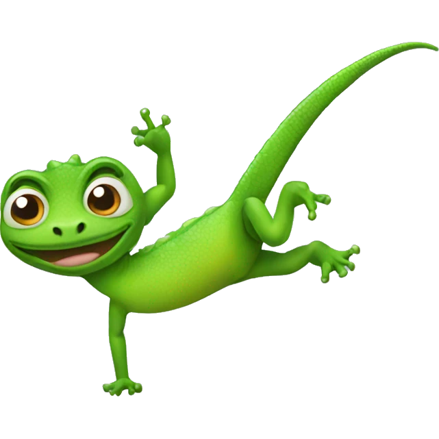 Lizard doing a cartwheel emoji