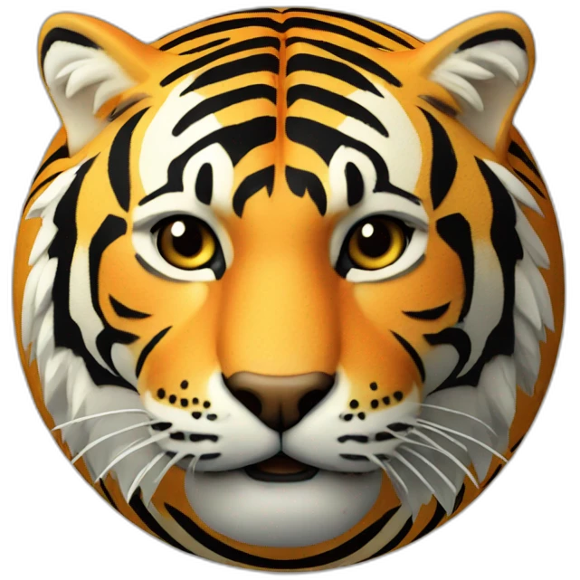 3d sphere with tiger texture emoji