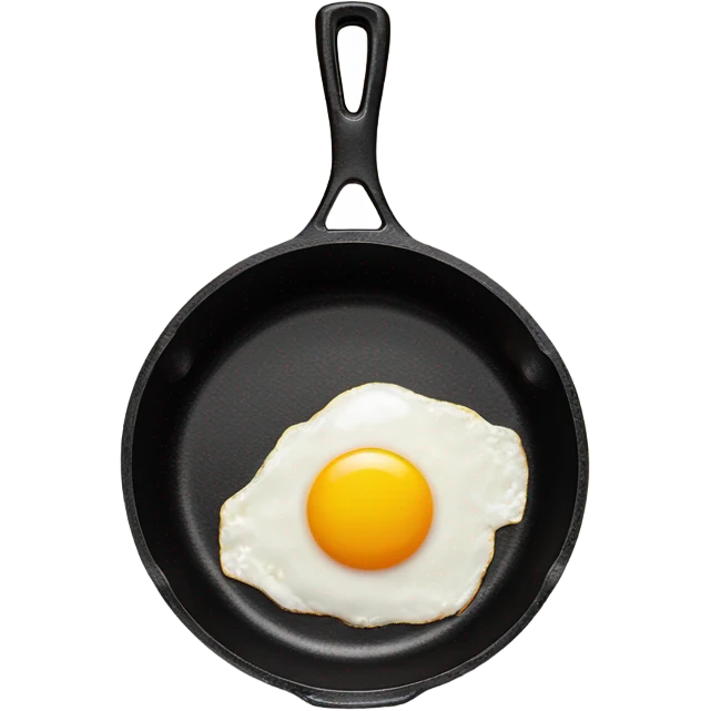 one fried egg in a cast iron pan emoji
