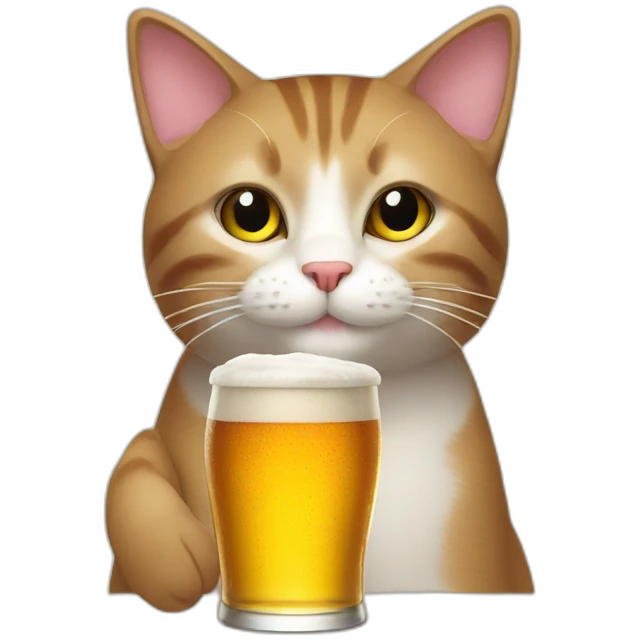 Cat with beer emoji