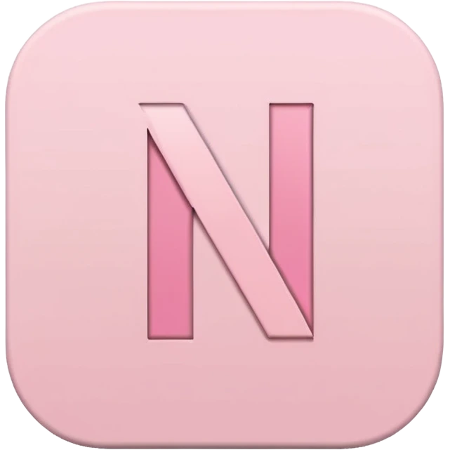 Netflix aesthetic "N" logo in pastel pink emoji