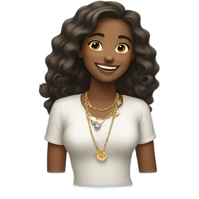 smiling girl with jewelry emoji