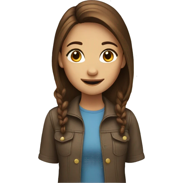 girl with brown hair smile emoji