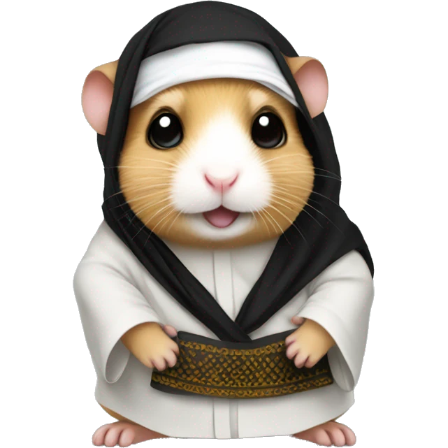 An Arab hamster wearing a thobe and shemagh emoji | AI Emoji Generator