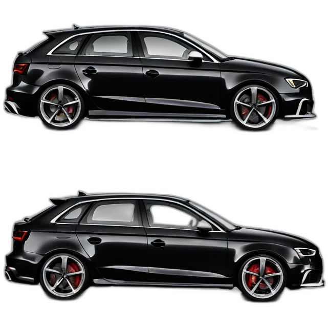 Audi rs3 black facelift low side view emoji