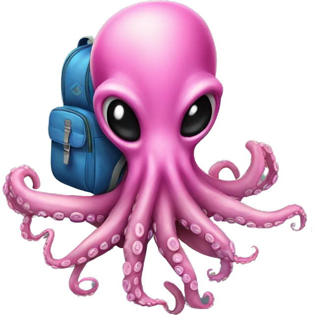 Alien Octopus with backpack  emoji