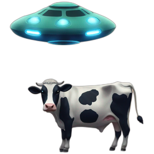Ufo and cow emoji
